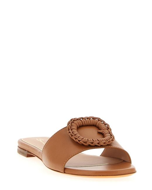Santoni Brown Corolle Sandals