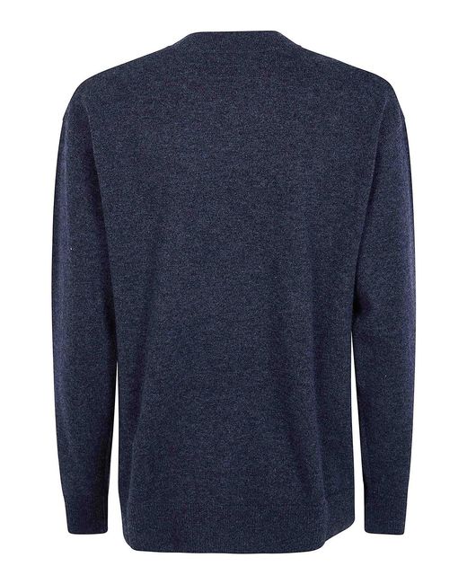 P.A.R.O.S.H. Blue Cashmere Round Neck Sweater