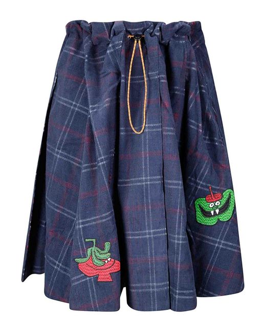 Brain Dead Blue Mesa Pleated Skirt