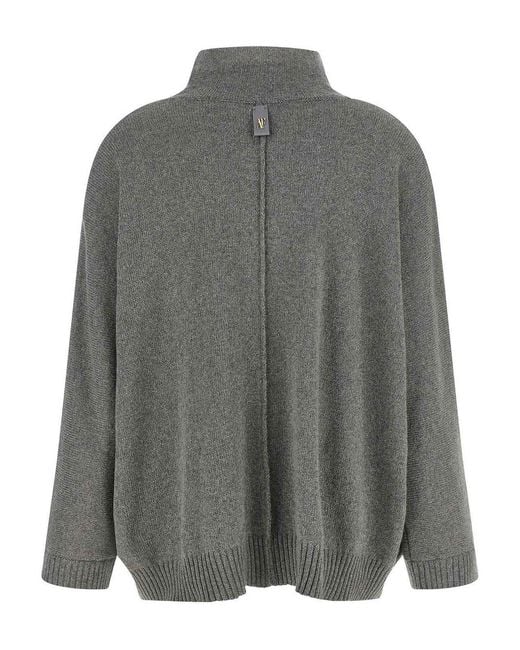 Alberta Ferretti Gray Central Stitching Sweater