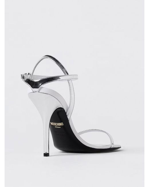 Moschino White Parade Mirror Sandal
