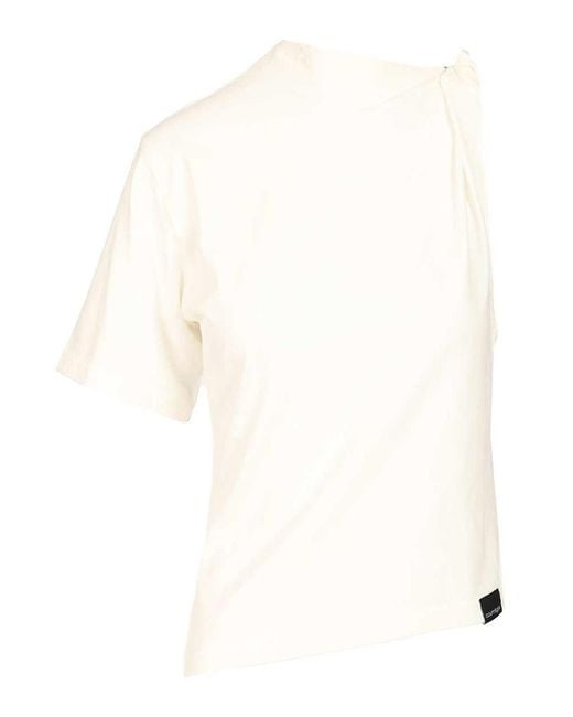 Courreges White Asymmetrical T-Shirt