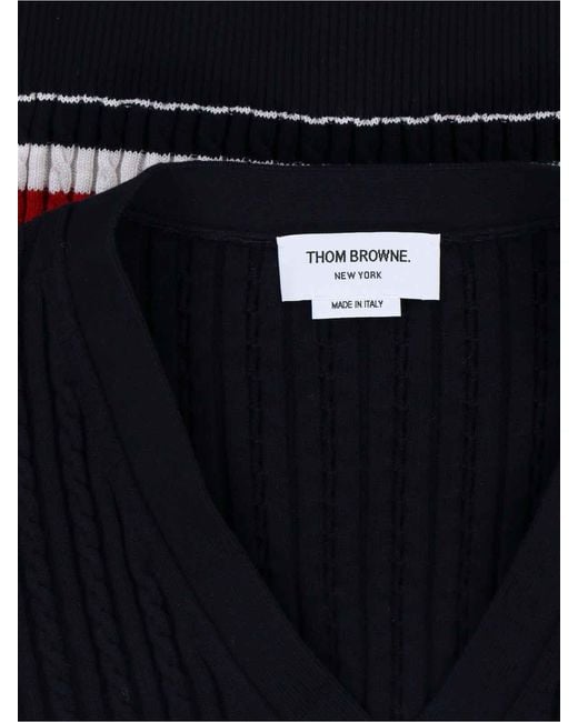 Thom Browne Blue Rwb Cardigan for men