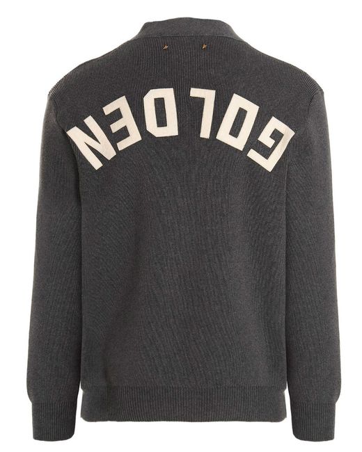 Golden Goose Deluxe Brand Black Logo Patch Cotton Cardigan for men