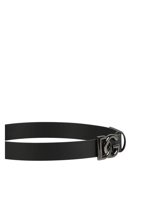 Dolce & Gabbana Black Logoed Bukle Belt for men