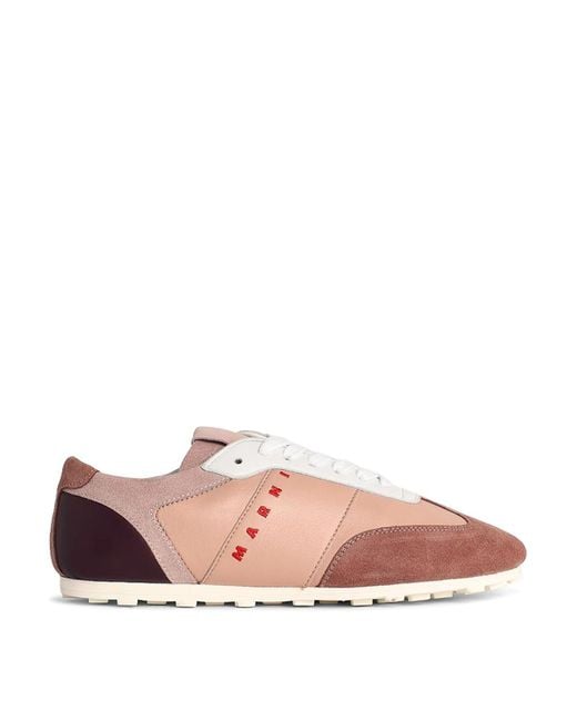 Marni Pink Softy Soccer Leather Sneakers