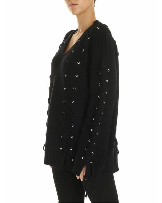 McQ Alexander McQueen Black Pullover With Corset Details