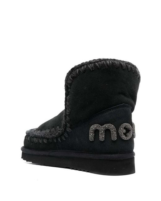 Mou Black Eskimo 18 Glitter Logo Boots