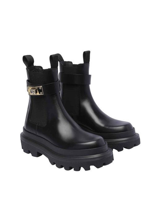 Dolce & Gabbana Black Chelsea Ankle Boots