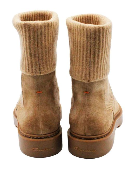 Santoni Natural Leather Boots