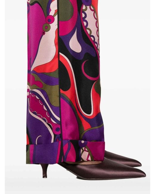 Emilio Pucci Purple Orchidee-Print Pajama Trousers