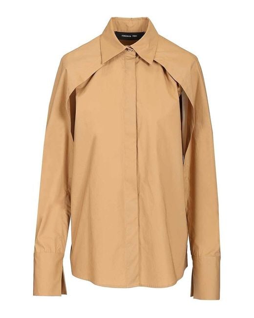 FEDERICA TOSI Natural Open-Sleeved Shirt