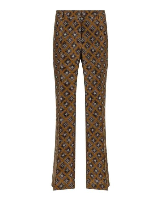 Alberto Biani Brown Tie-Print Pants