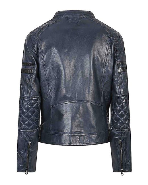 Daytona 73 Blue Walkora Leather Moto Jacket