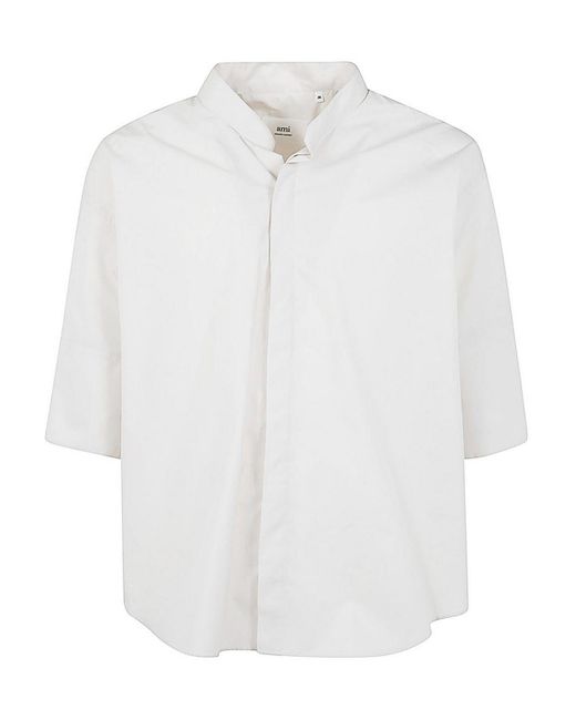 AMI White Darin Collar Shirt for men
