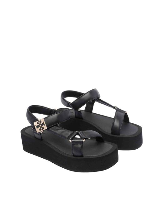 Tory Burch Black Mellow Platform Sandals