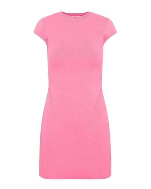 Victoria Beckham Pink Cap Sleeve Fitted Mini Dress
