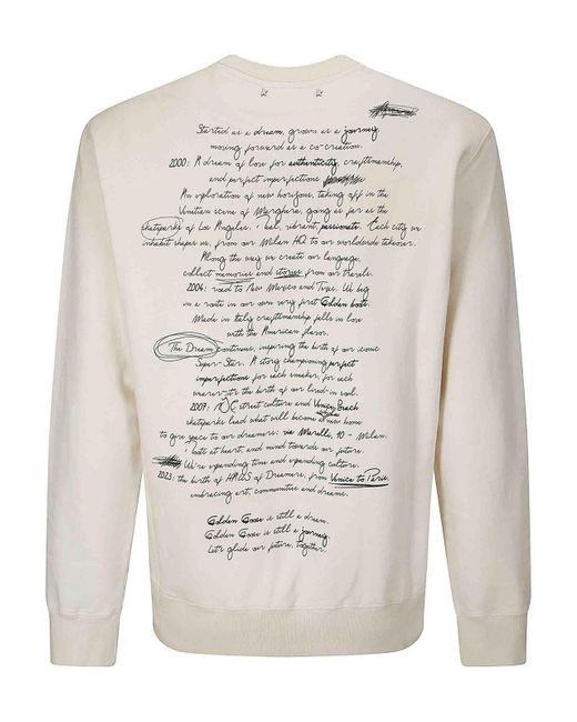 Golden Goose Journey Ms Crew Neck Sweatshirt in White for