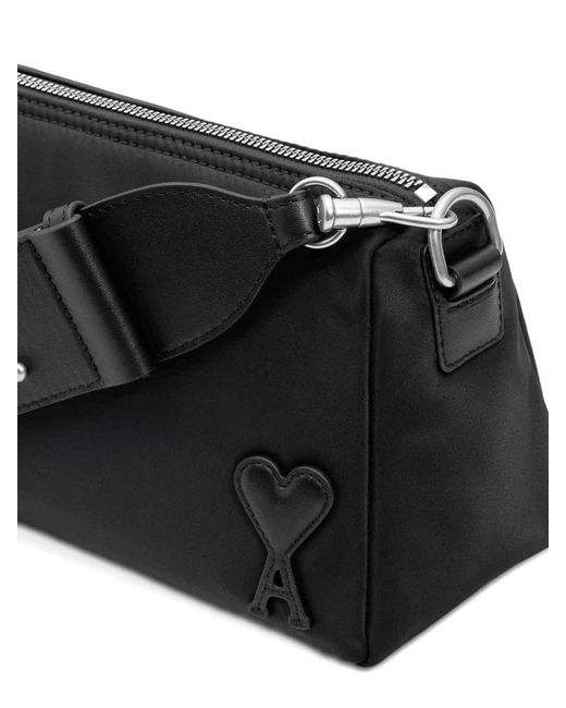 AMI Black Nylon And Canvas Mini Bag