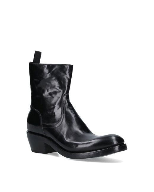 Premiata Black Calfskin Ankle Boots for men