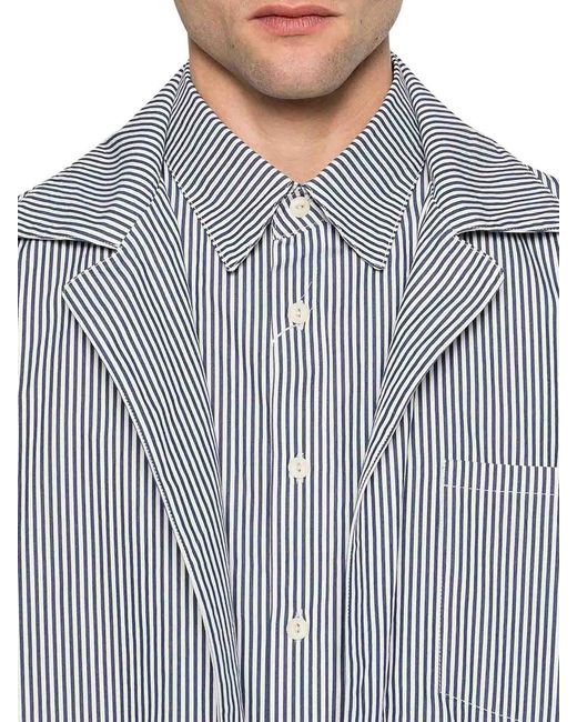 Maison Margiela Gray Striped Multilayer Jacket for men