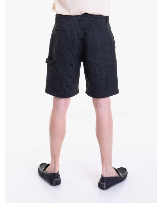 Moschino Blue Oversize Zip Button Shorts for men
