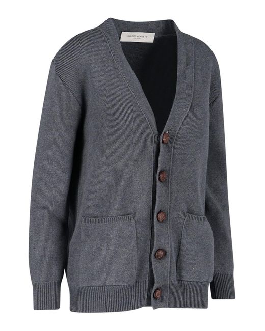 Golden Goose Deluxe Brand Gray Grey Cotton Oversize Cardigan