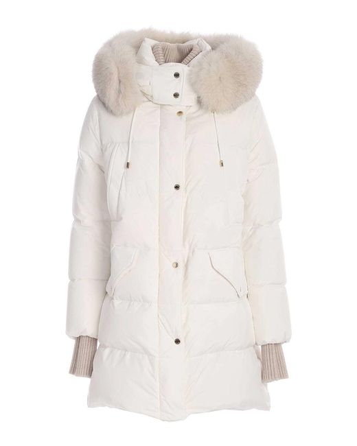 Moorer White Parka Down Jacket