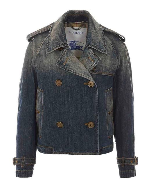 Burberry Blue Denim Haltye Denim Jacket