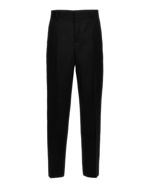 Versace Black Wool Twill Pants for men
