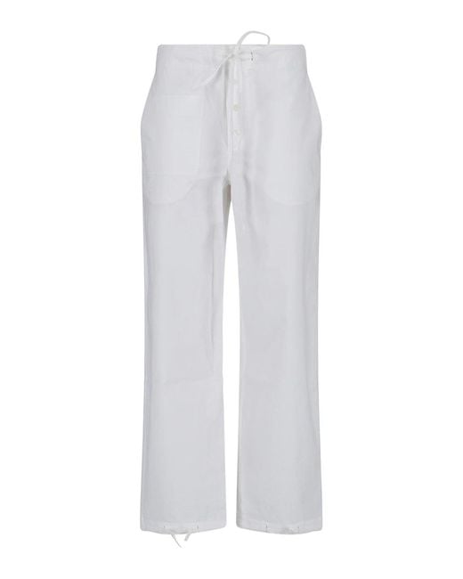 Victoria Beckham White Poplin Trousers