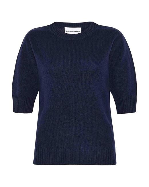 EMERSON RENALDI Blue Crew Neck Sweater