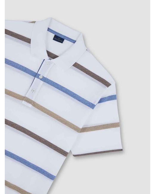 Paul & Shark Blue Jaspe 'Cotton Pole With Striped Motif for men