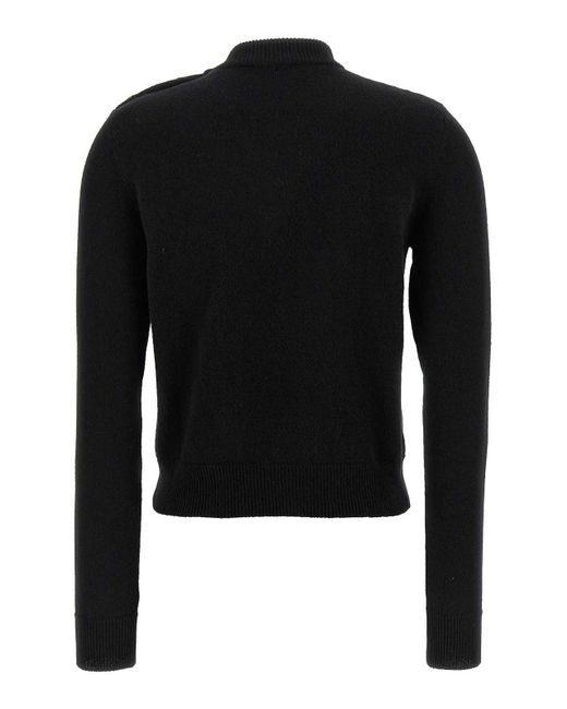 Balmain Black Eco-Cashmere Button Sweater