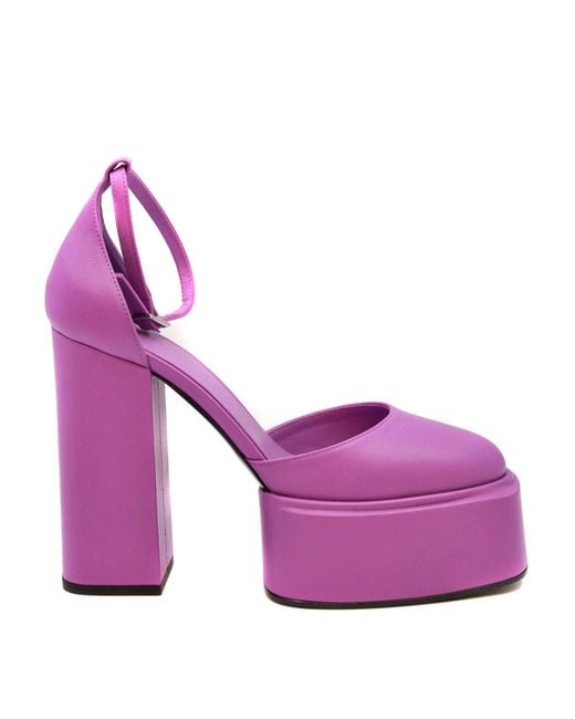 3Juin Purple Leather Pumps