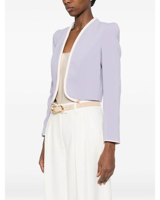 Elisabetta Franchi Purple Lightweight Crepe Jacket