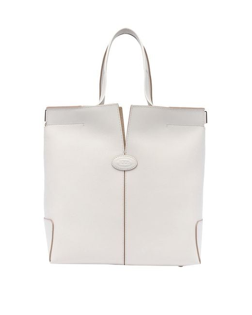 Tod's Natural Small Tods Di Folio Shopping Bag