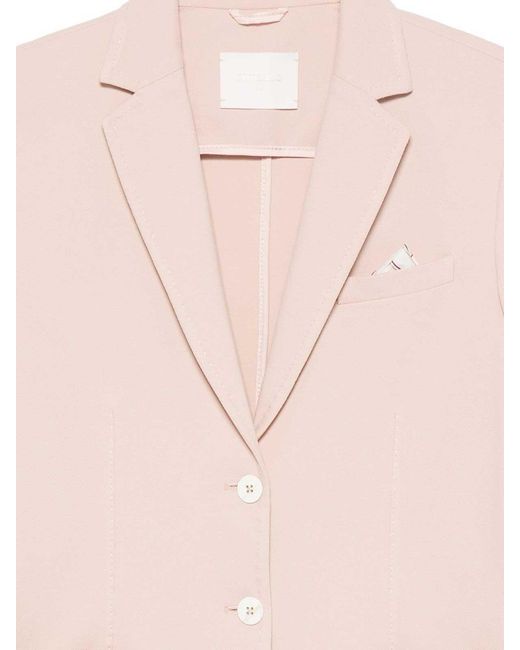Circolo 1901 Pink Stretch Cotton Single-Breasted Blazer