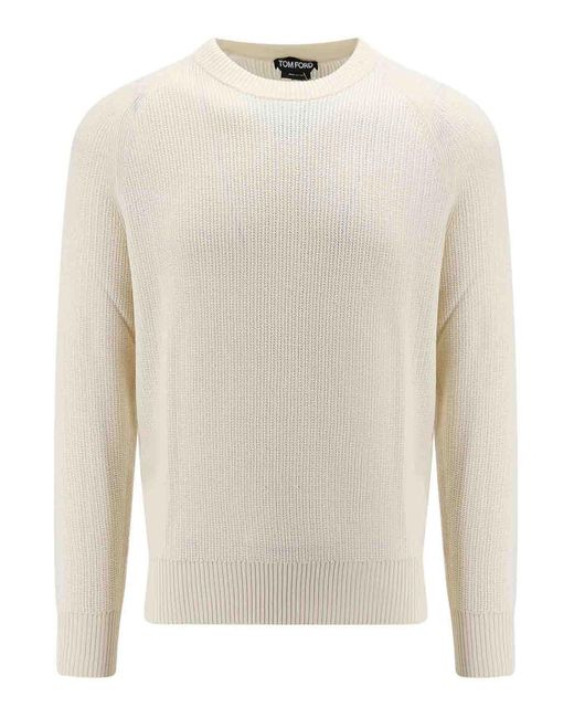 Tom Ford White Wool And Silk Sweater for men