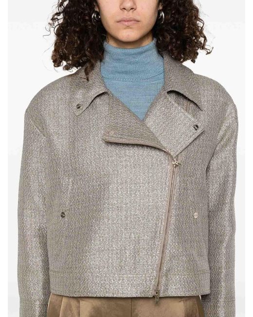Herno Gray Biker Jacket
