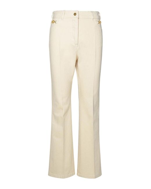 Patou Natural Ivory Cotton Flare Jeans