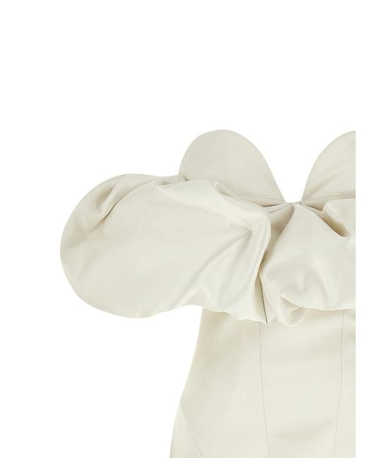 Elisabetta Franchi White Off-The-Shoulder Dress