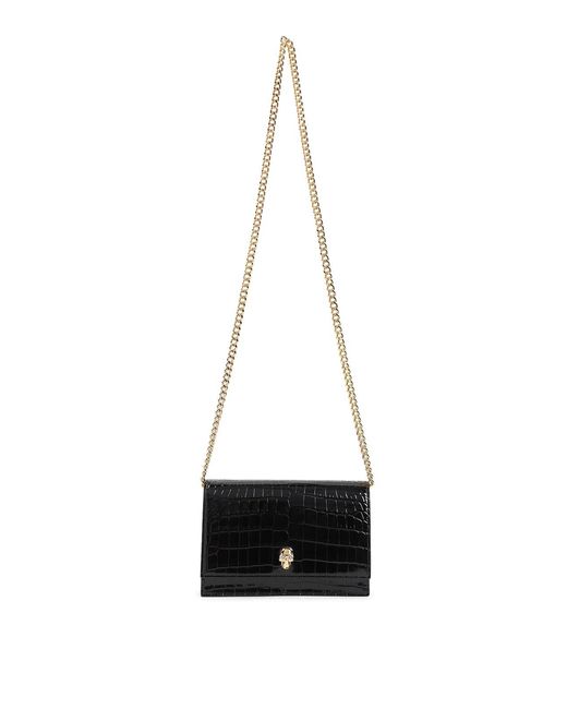McQueen White Small Skull Clutch