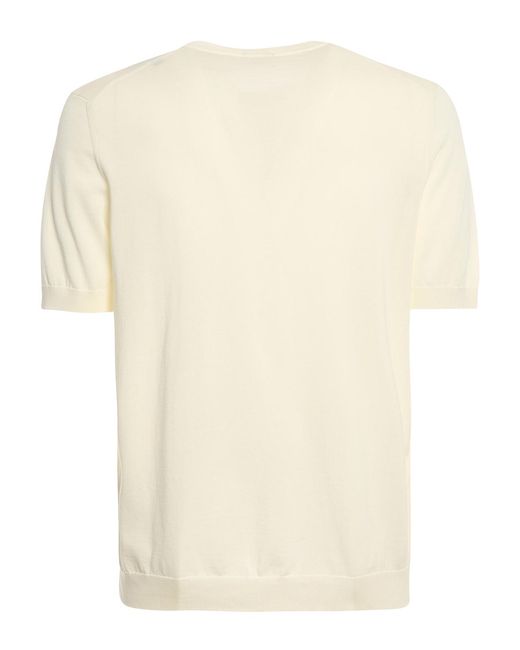 Drumohr Natural Knitted Cotton T-Shirt for men