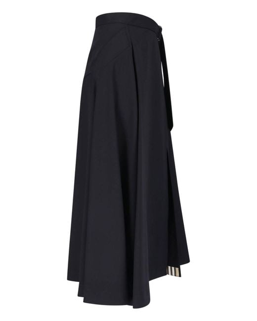 Burberry Blue Wool Maxi Skirt