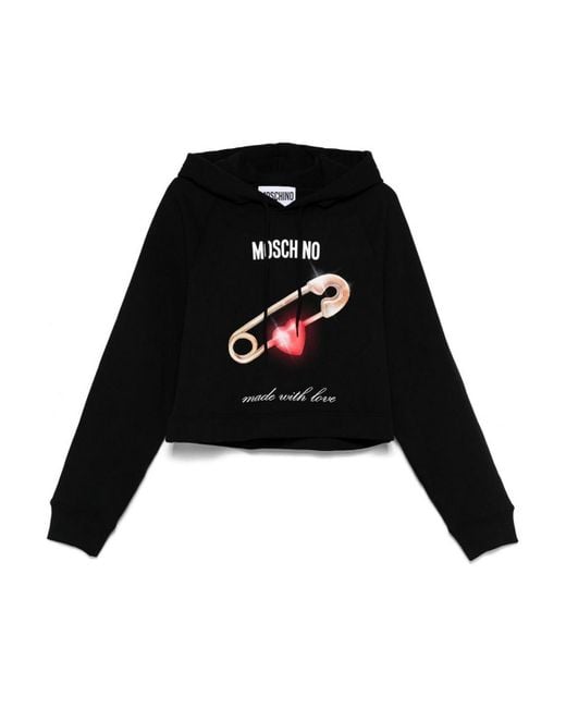 Moschino Black Logo-Print Hoodie