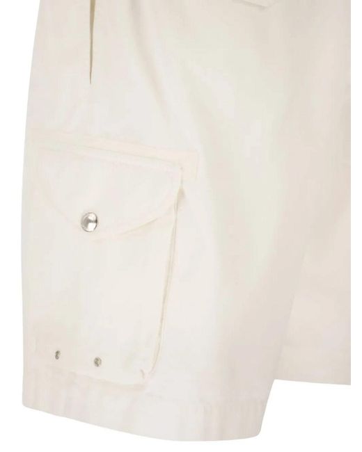 Brunello Cucinelli White Bermuda Shorts for men