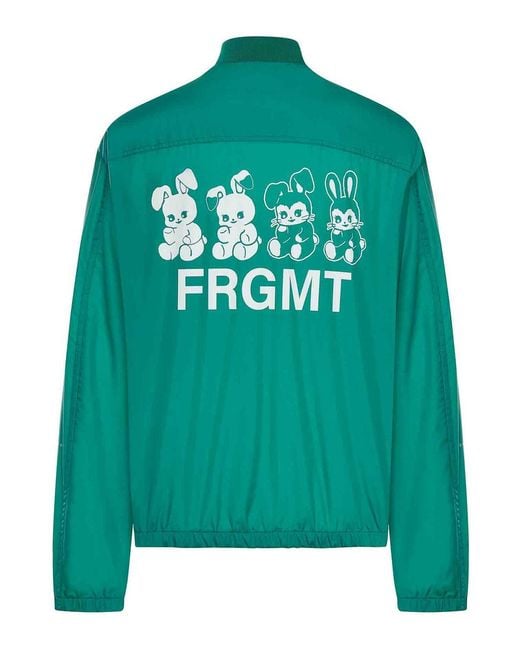 Moncler Green Ostria Bomber Coated Canvas Fragment for men