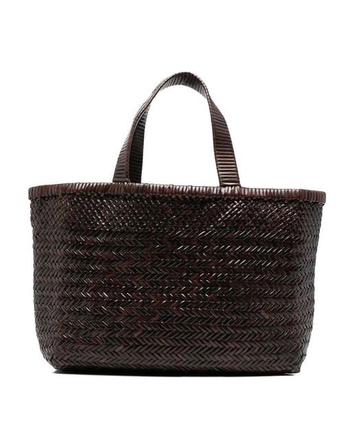 Manebí Black Medium Leather Tote Bag