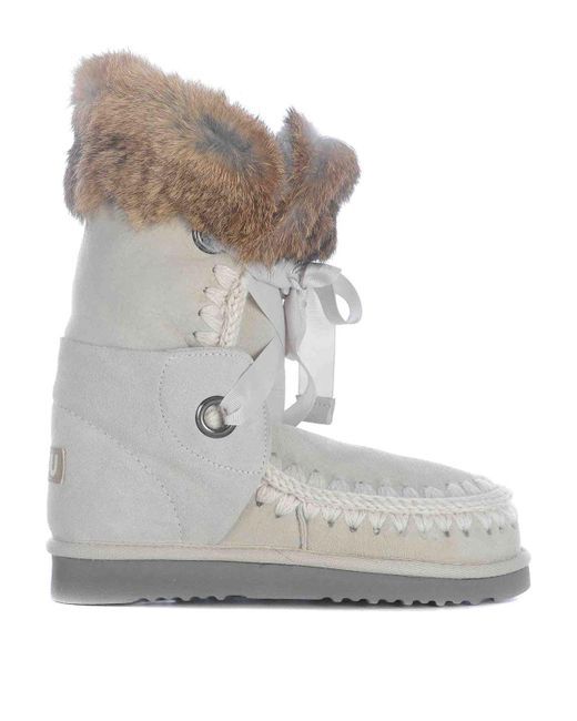 Mou Gray Boots Made In Suede